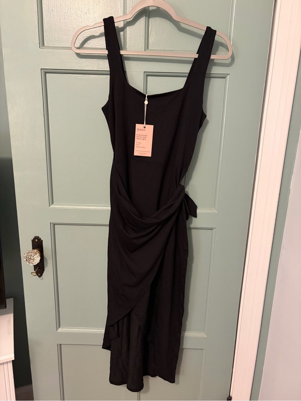 Quince Tencel Jersey Side Tie Dress NWT - Picture 5 of 7